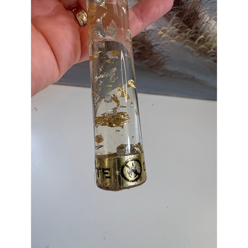 Vintage D.H. Lindberg Handcrafted Gold Silver Flake Acrylic Taper Candle 10.5" - Picture 7 of 10